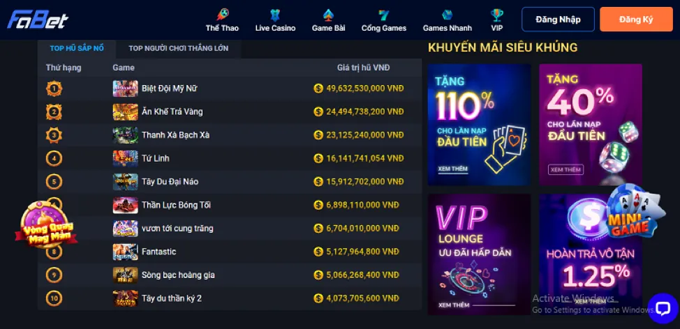 Giao diện đặt cược đá gà Choangclub